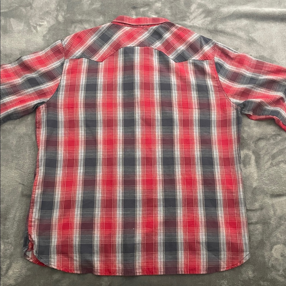Levi's Plaid Western Snap Button Up - image 2